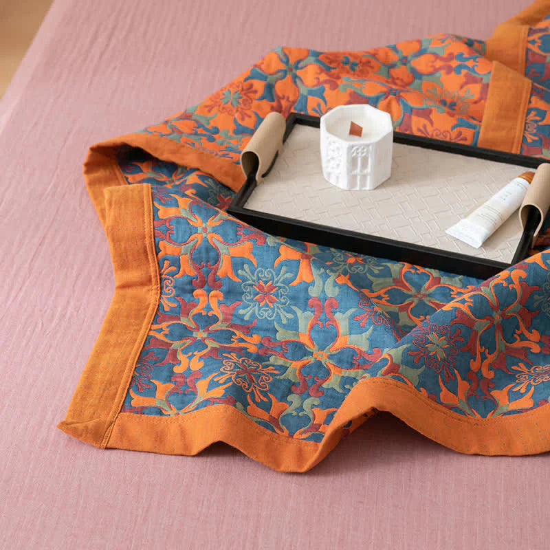 TeraLoom Six-Layer Cotton Quilt – Blue Patterned for Cozy Comfort
