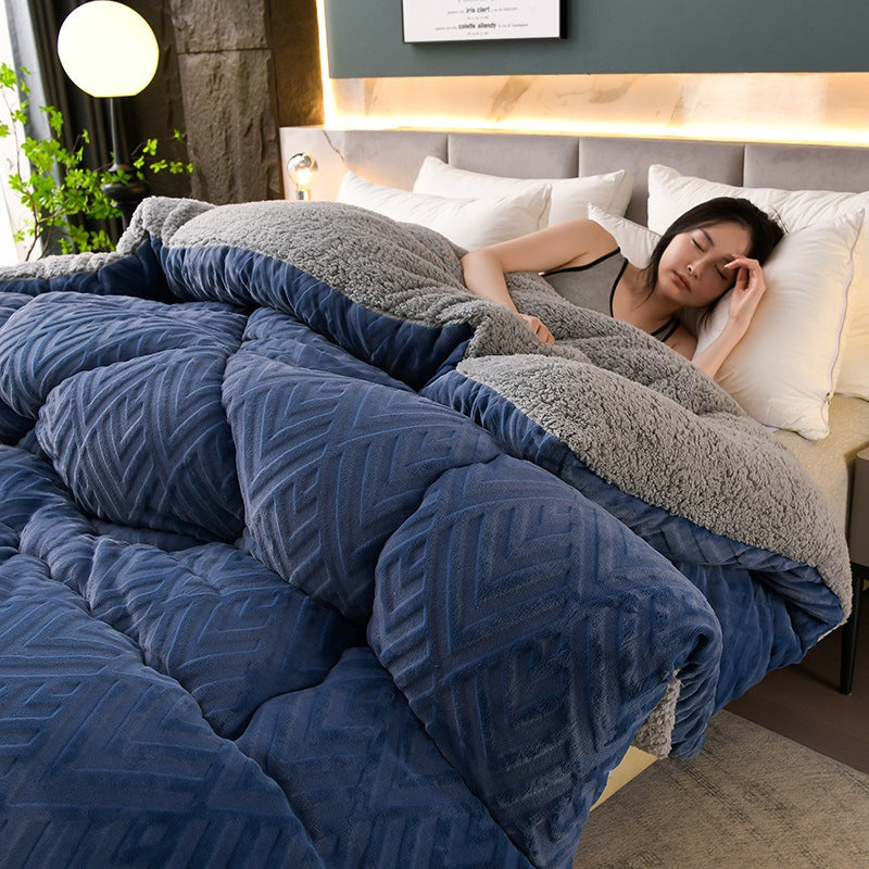 Thick Sherpa Winter Blanket – Warm & Cozy with Quilted Core