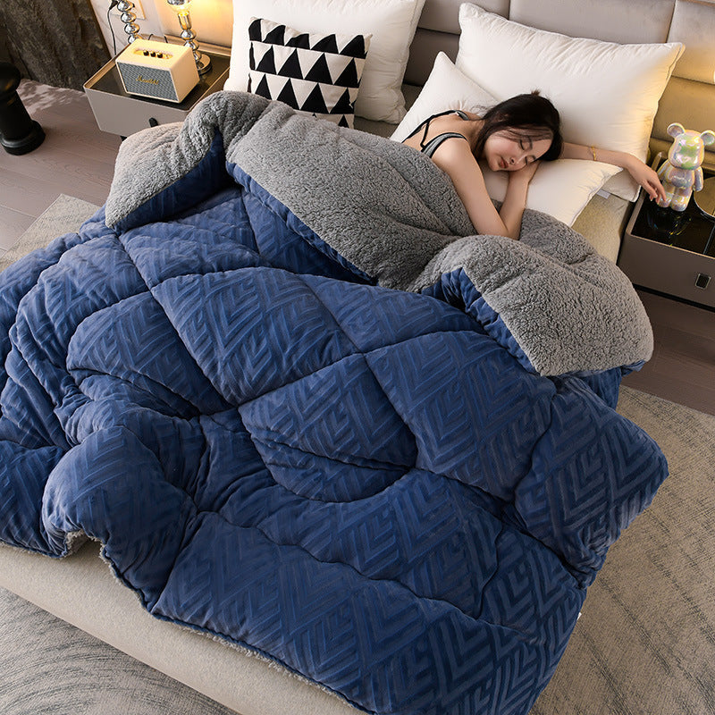 Thick Sherpa Winter Blanket – Warm & Cozy with Quilted Core