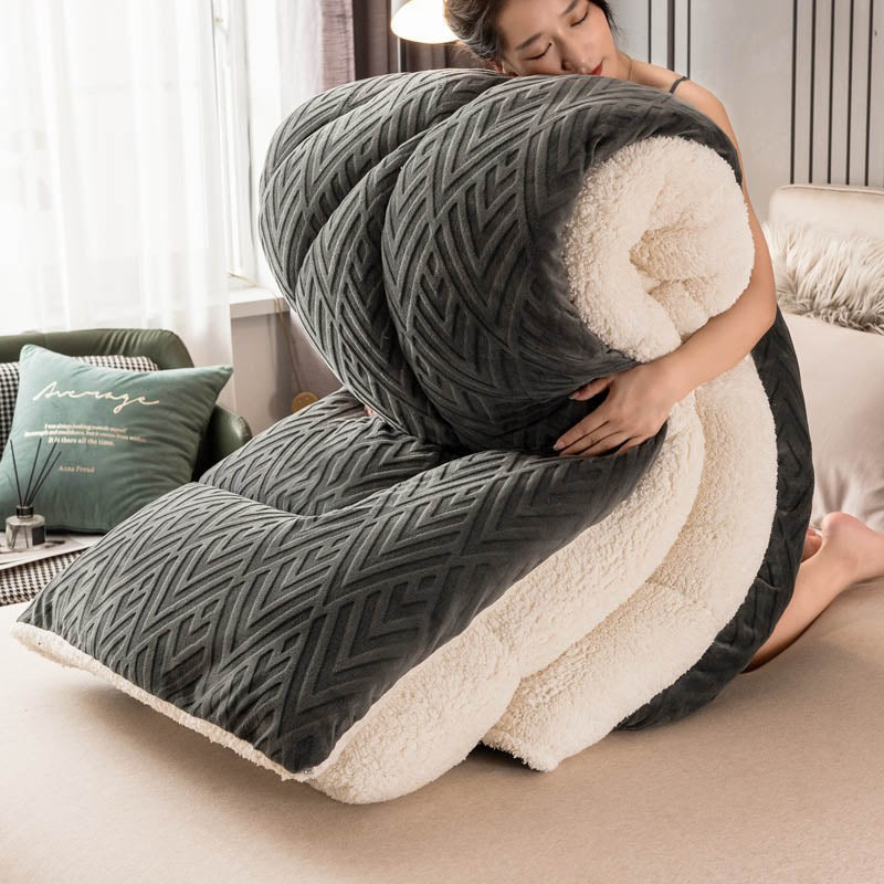 Thick Sherpa Winter Blanket – Warm & Cozy with Quilted Core