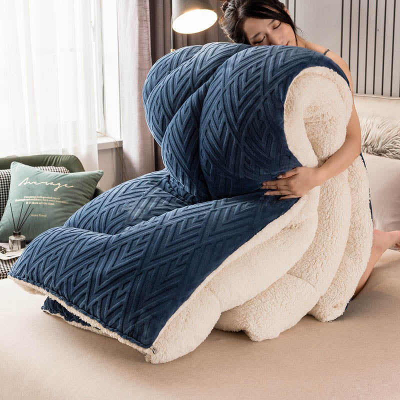 Thick Sherpa Winter Blanket – Warm & Cozy with Quilted Core