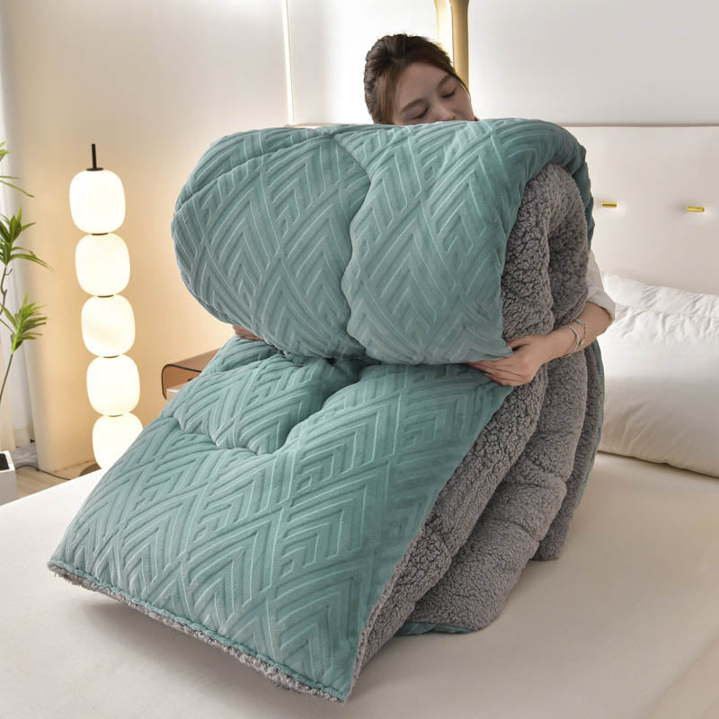 Thick Sherpa Winter Blanket – Warm & Cozy with Quilted Core