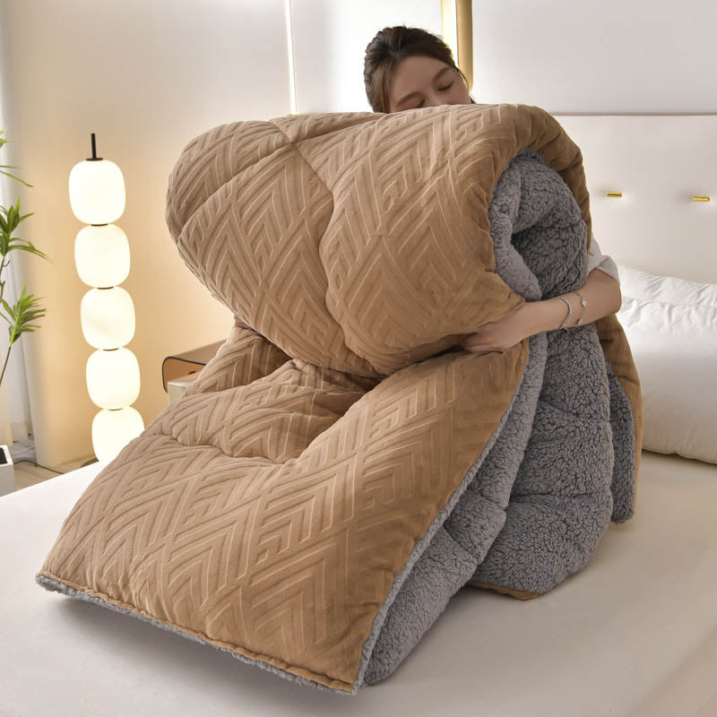 Thick Sherpa Winter Blanket – Warm & Cozy with Quilted Core