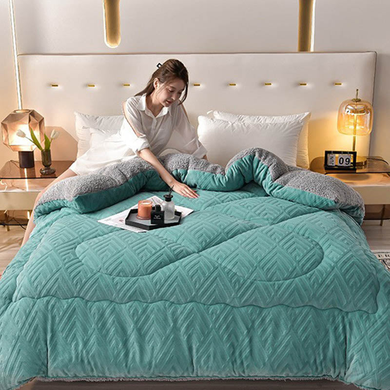 Thick Sherpa Winter Blanket – Warm & Cozy with Quilted Core