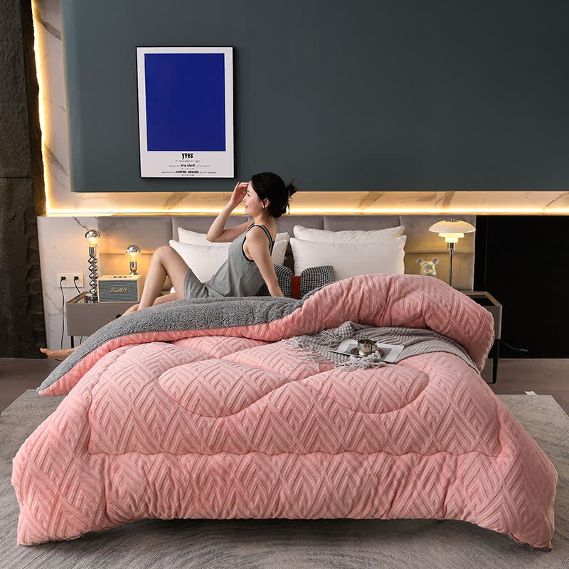 Thick Sherpa Winter Blanket – Warm & Cozy with Quilted Core