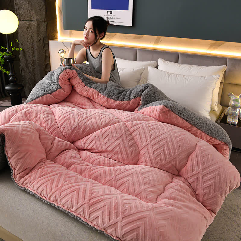 Thick Sherpa Winter Blanket – Warm & Cozy with Quilted Core