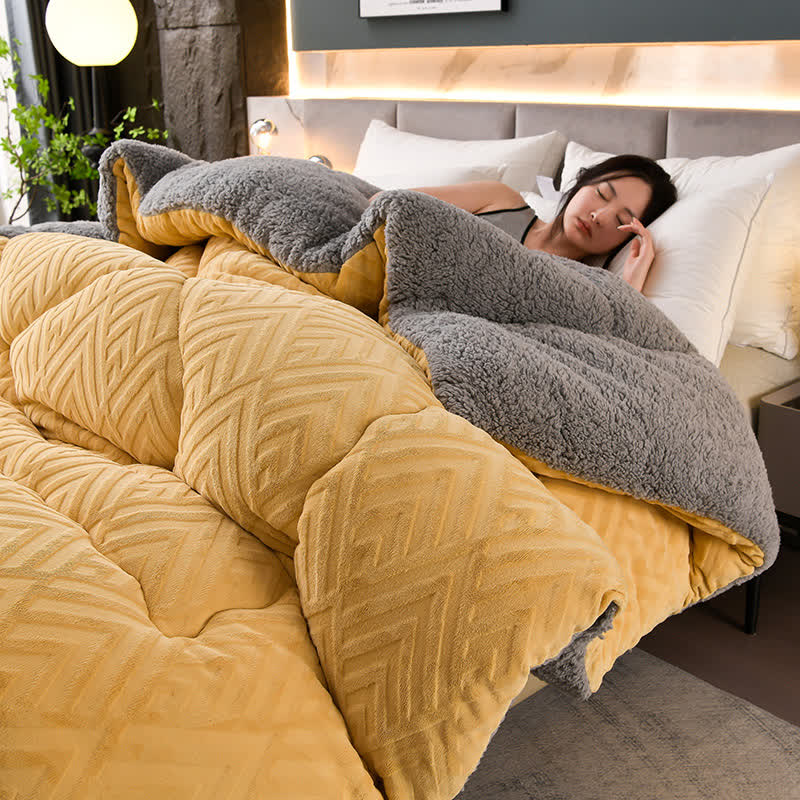Thick Sherpa Winter Blanket – Warm & Cozy with Quilted Core