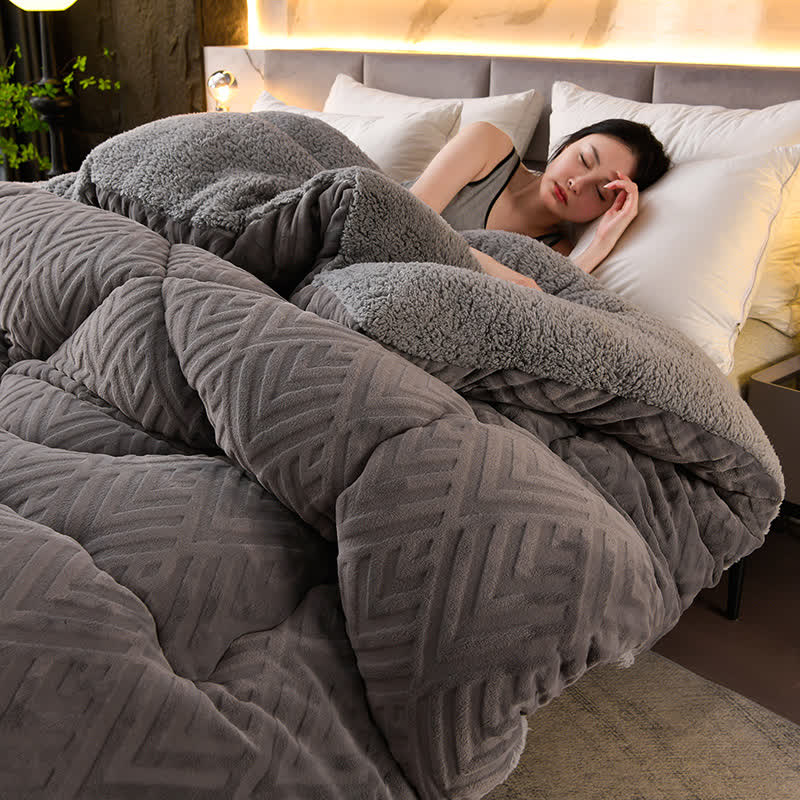 Thick Sherpa Winter Blanket – Warm & Cozy with Quilted Core