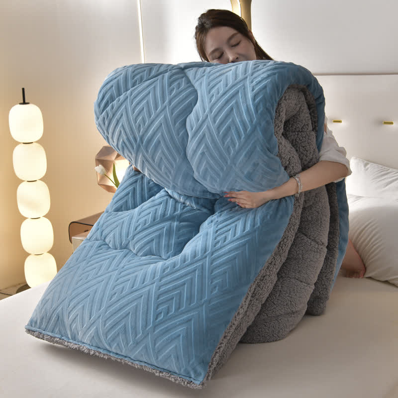 Thick Sherpa Winter Blanket – Warm & Cozy with Quilted Core