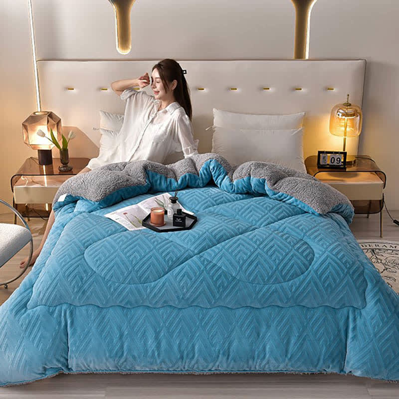 Thick Sherpa Winter Blanket – Warm & Cozy with Quilted Core