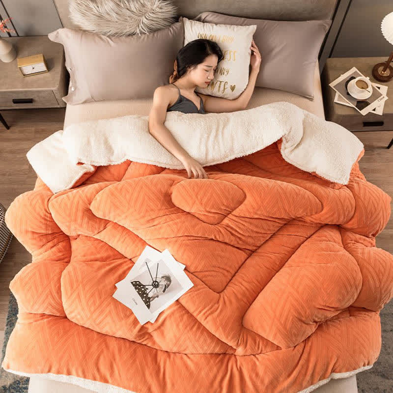 Thick Sherpa Winter Blanket – Warm & Cozy with Quilted Core