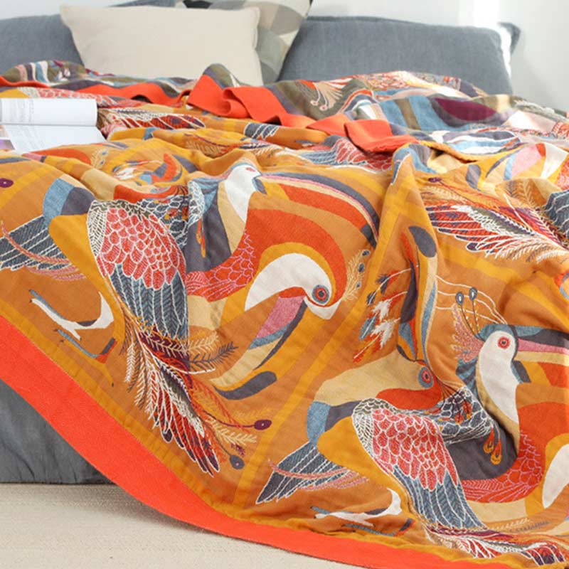 Toucan Bird Reversible Cotton Quilt – Soft, Lightweight & Breathable