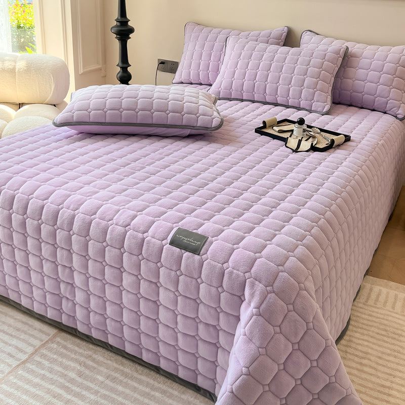 Soft Quilted Throw Blanket – Modern Square Pattern Design