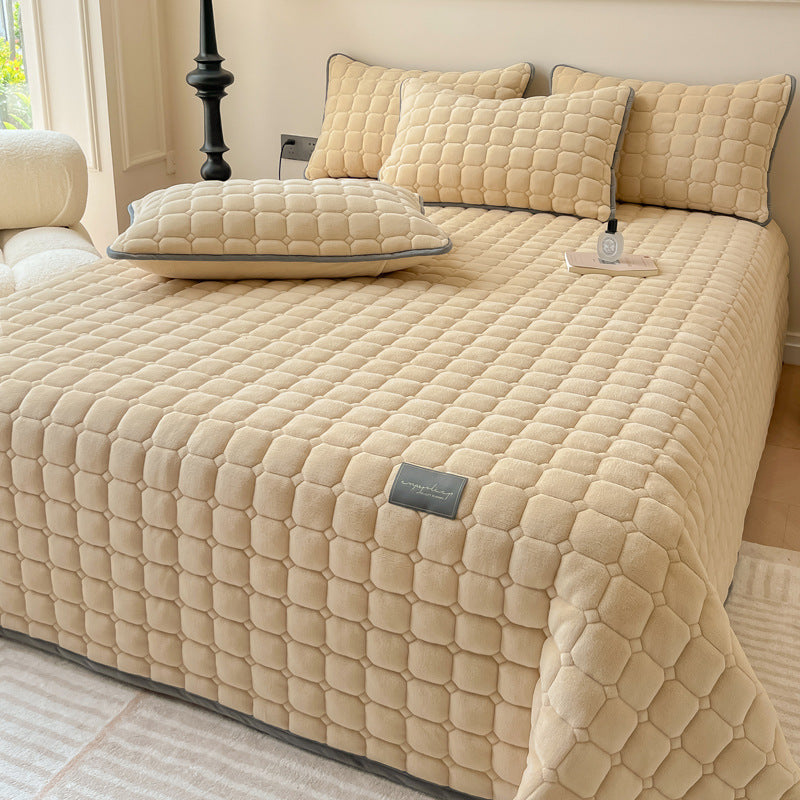 Soft Quilted Throw Blanket – Modern Square Pattern Design