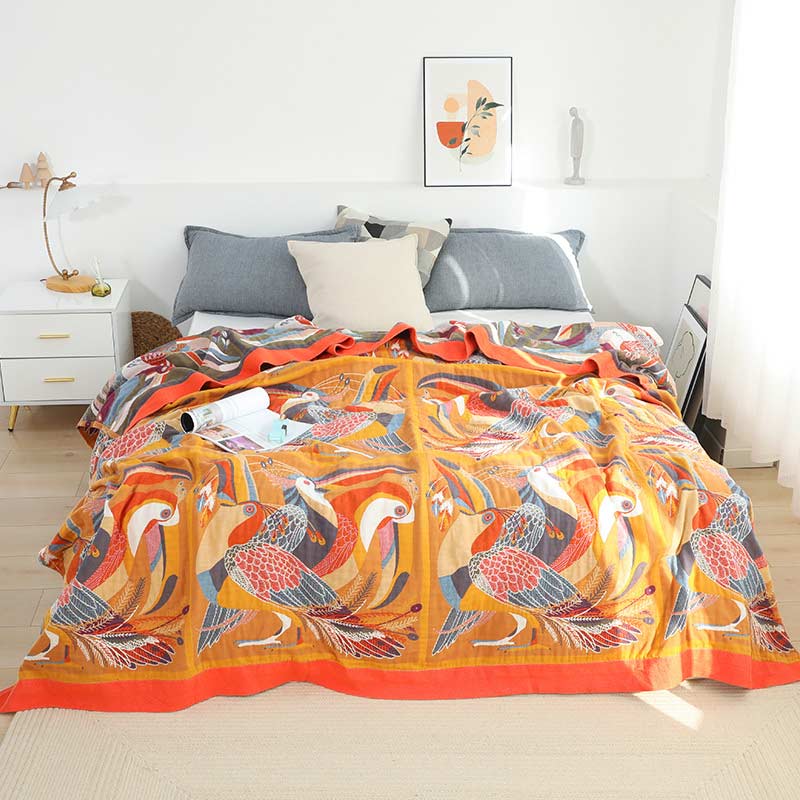 Toucan Bird Reversible Cotton Quilt – Soft, Lightweight & Breathable