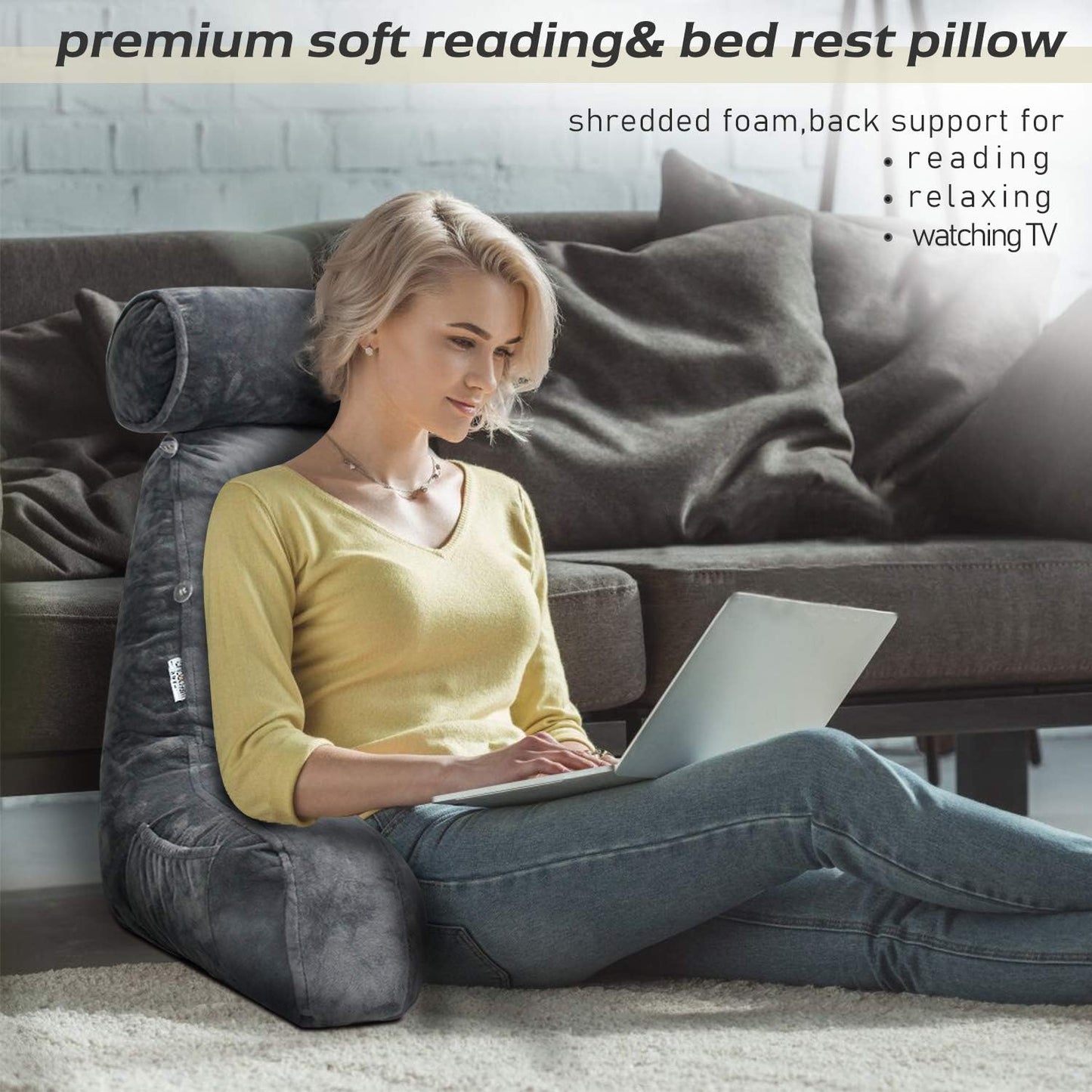 Reading Bed Pillow with Arms – Supportive & Cozy for Ultimate Comfort