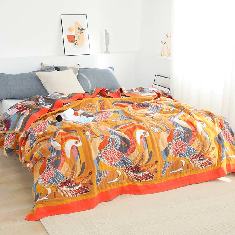 Toucan Bird Reversible Cotton Quilt – Soft, Lightweight & Breathable