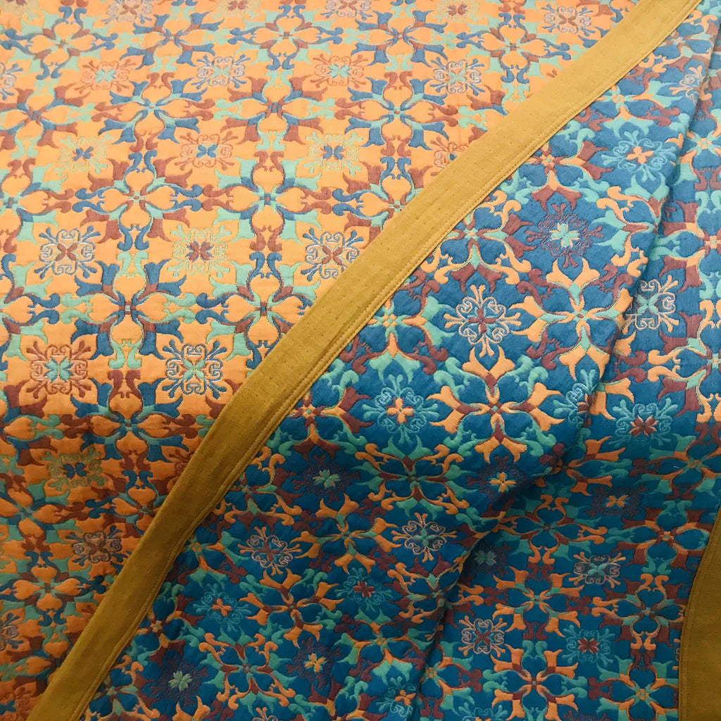 TeraLoom Six-Layer Cotton Quilt – Blue Patterned for Cozy Comfort