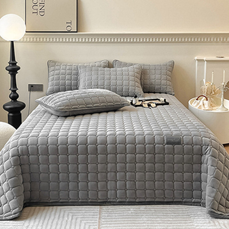 Soft Quilted Throw Blanket – Modern Square Pattern Design