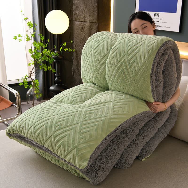 Thick Sherpa Winter Blanket – Warm & Cozy with Quilted Core
