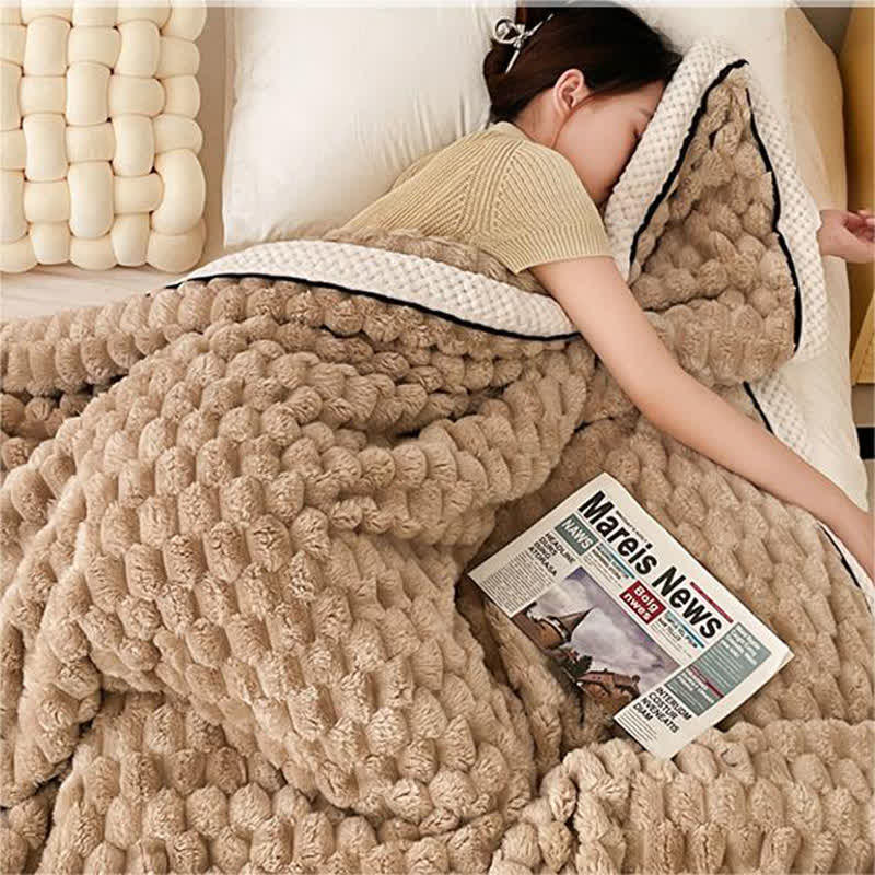 Thick Coral Fleece Throw Blanket – Soft, Warm & Reversible Design