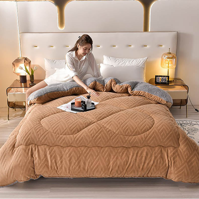Thick Sherpa Winter Blanket – Warm & Cozy with Quilted Core