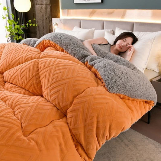 Thick Sherpa Winter Blanket – Warm & Cozy with Quilted Core