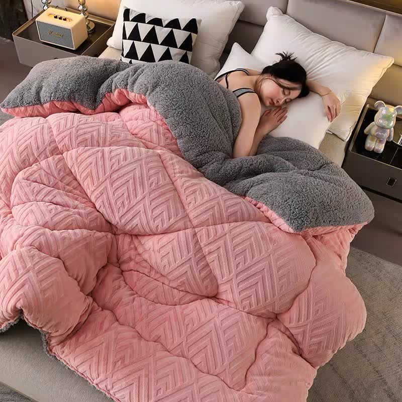 Thick Sherpa Winter Blanket – Warm & Cozy with Quilted Core