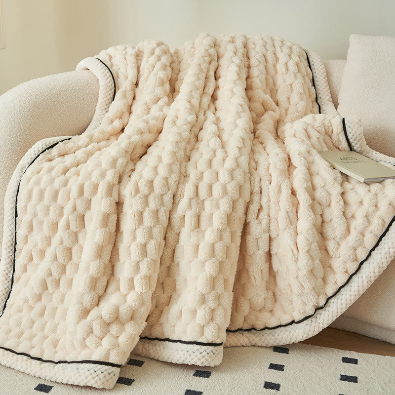 Thick Coral Fleece Throw Blanket – Soft, Warm & Reversible Design