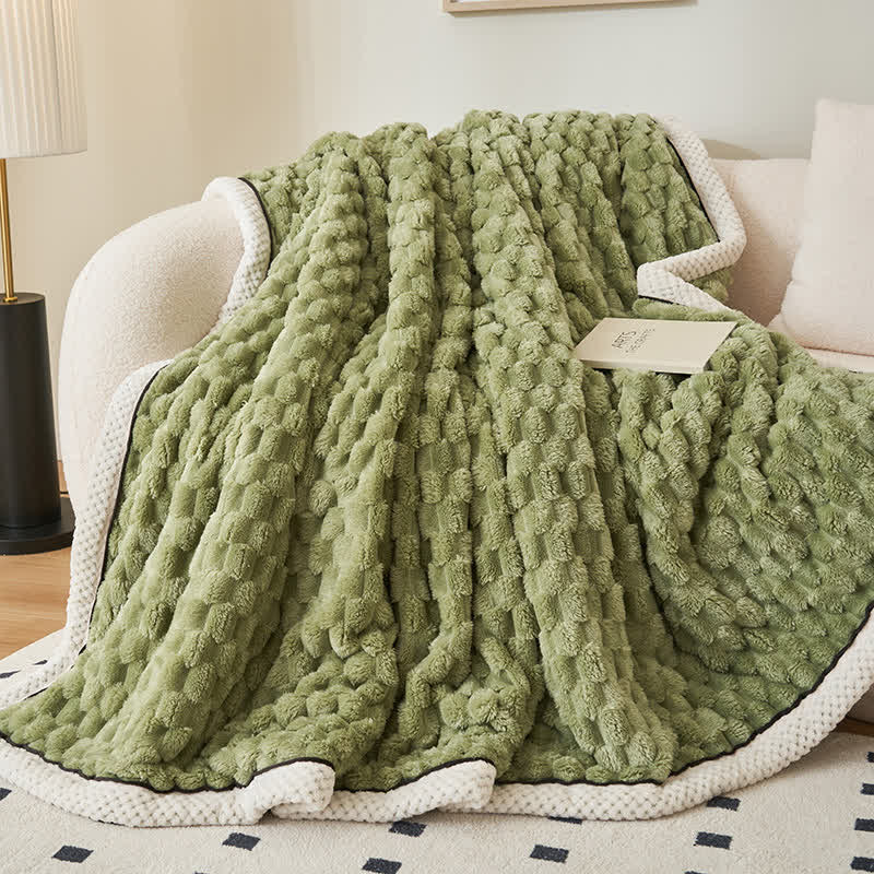 Thick Coral Fleece Throw Blanket – Soft, Warm & Reversible Design