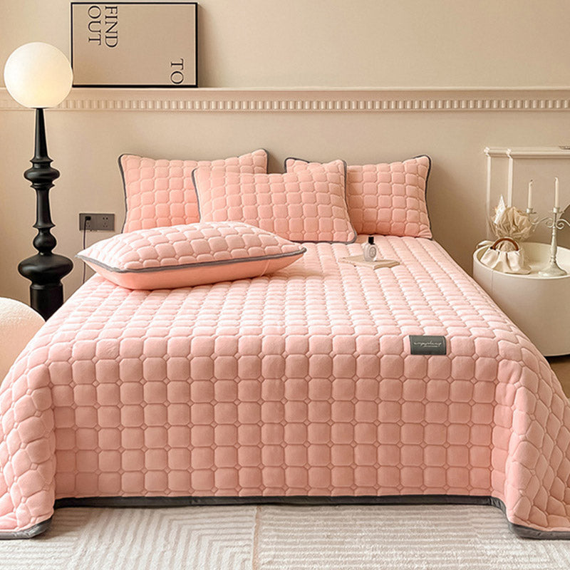 Soft Quilted Throw Blanket – Modern Square Pattern Design