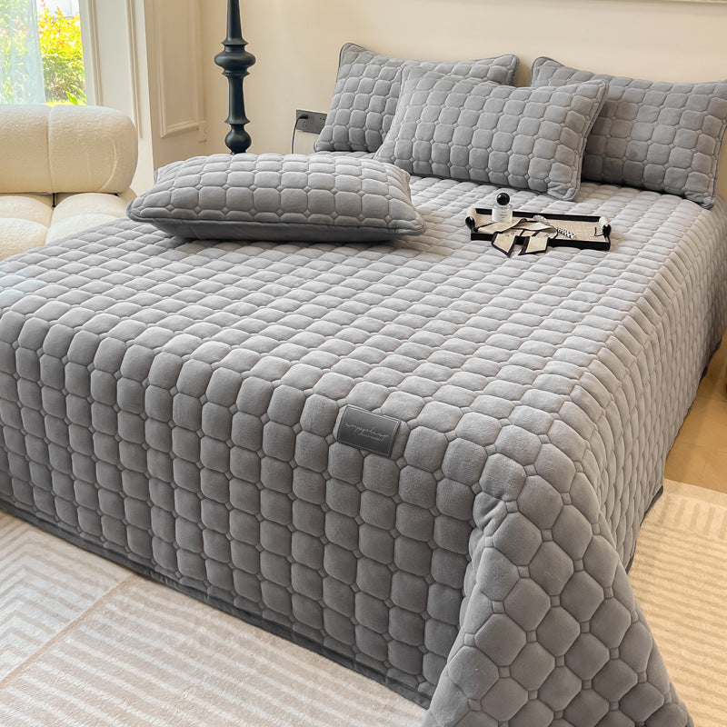 Soft Quilted Throw Blanket – Modern Square Pattern Design
