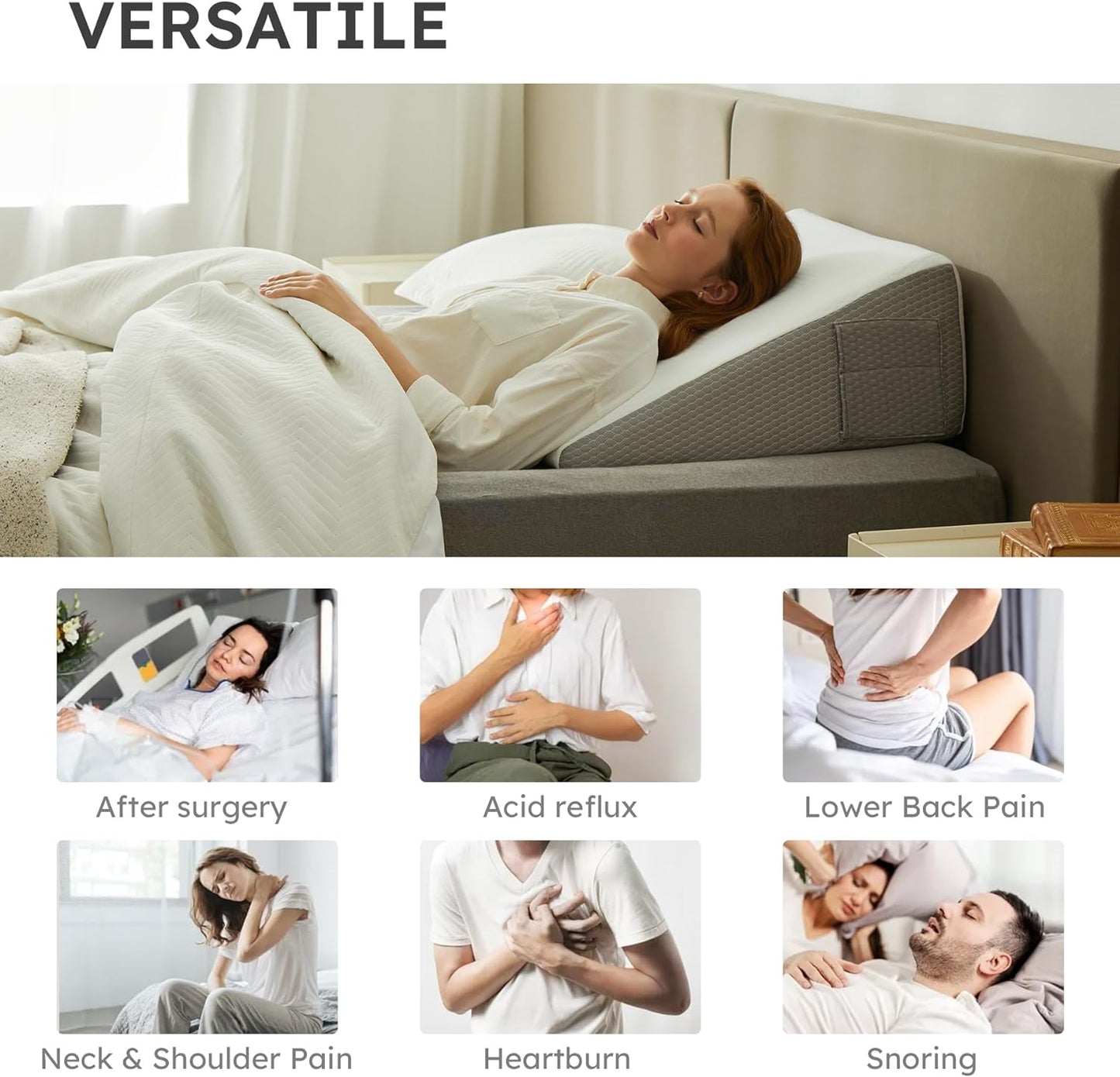 Deluxe Inclined Wedge Pillow – Supportive Cushion for Back, Neck, and Leg Relief