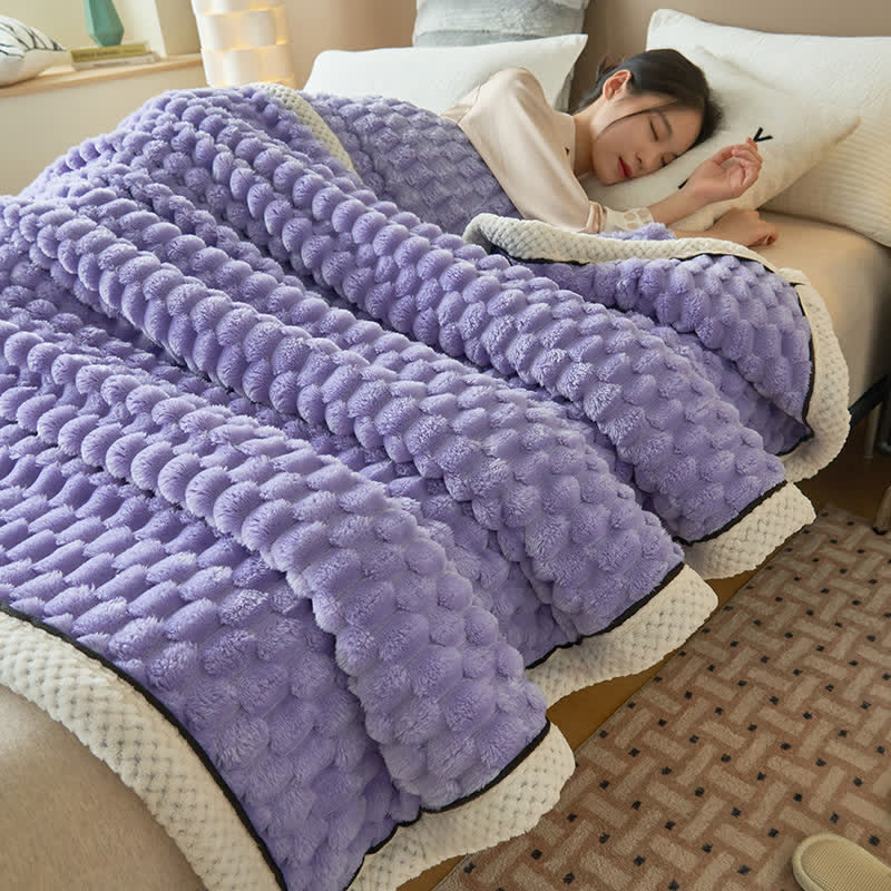 Thick Coral Fleece Throw Blanket – Soft, Warm & Reversible Design