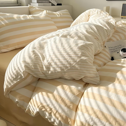 Elenorra Classic Striped Bedding Set – Timeless & Elegant Design