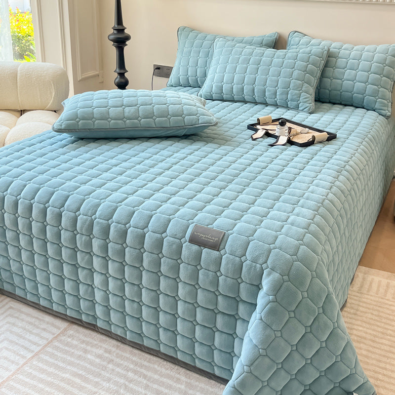 Soft Quilted Throw Blanket – Modern Square Pattern Design