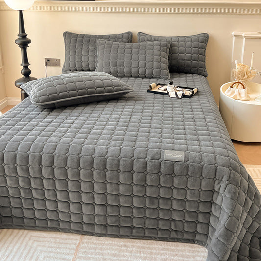 Soft Quilted Throw Blanket – Modern Square Pattern Design