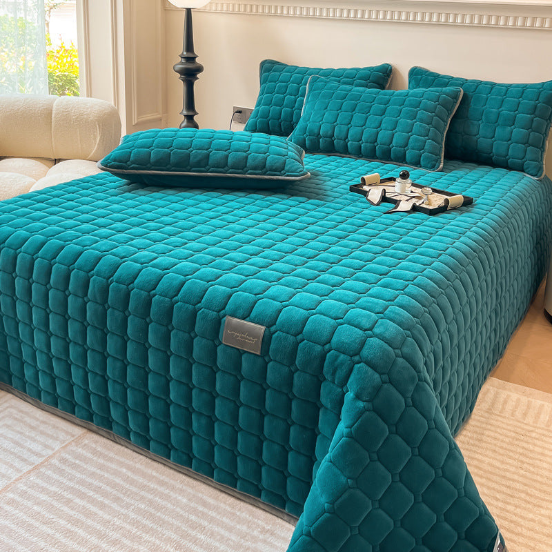 Soft Quilted Throw Blanket – Modern Square Pattern Design