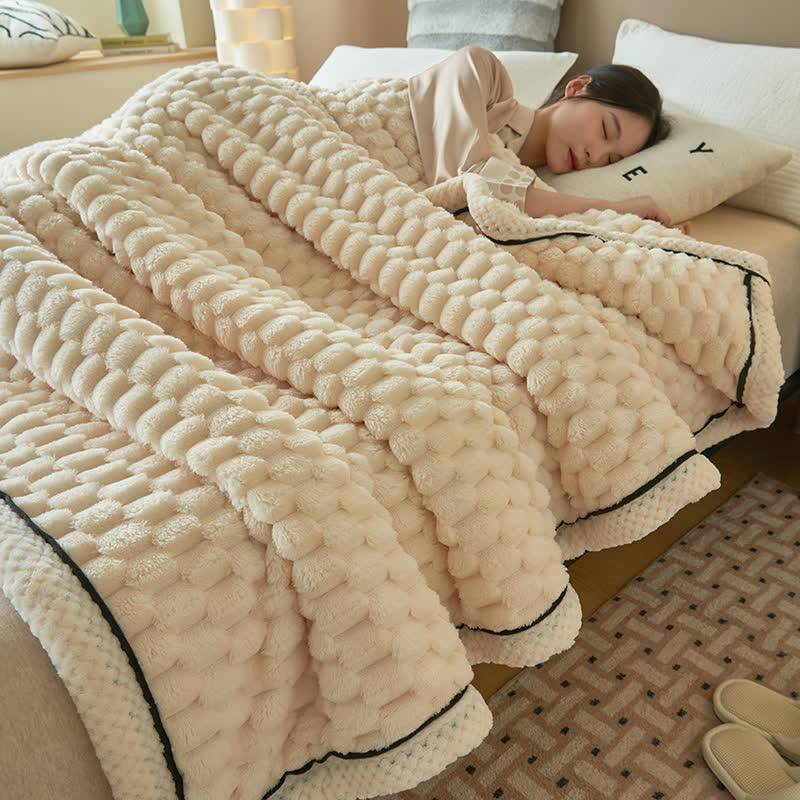 Thick Coral Fleece Throw Blanket – Soft, Warm & Reversible Design