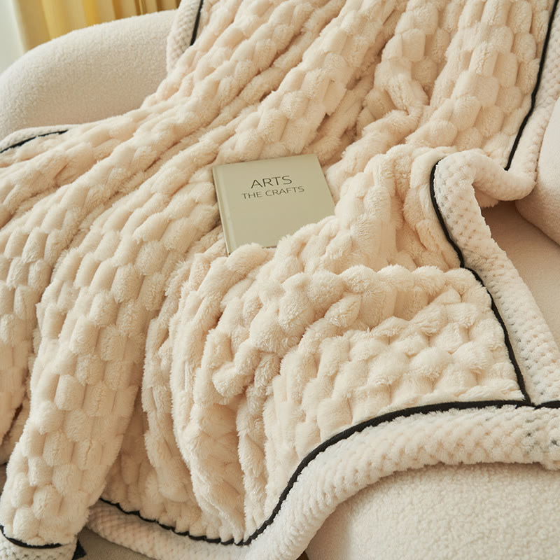 Thick Coral Fleece Throw Blanket – Soft, Warm & Reversible Design