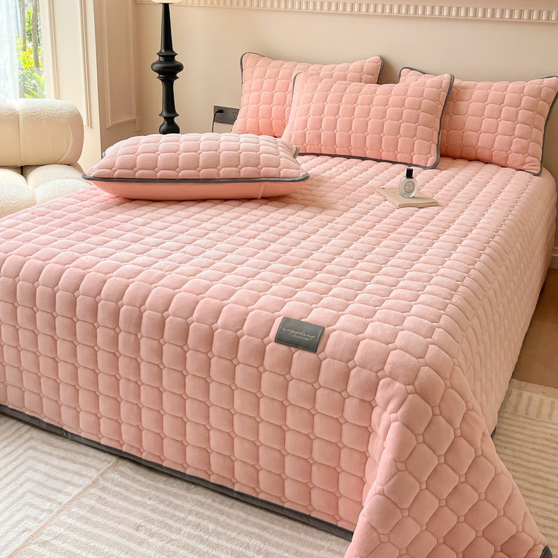Soft Quilted Throw Blanket – Modern Square Pattern Design