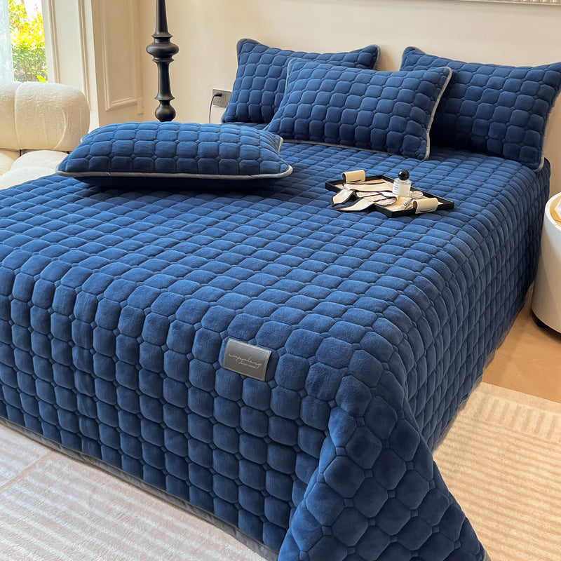 Soft Quilted Throw Blanket – Modern Square Pattern Design