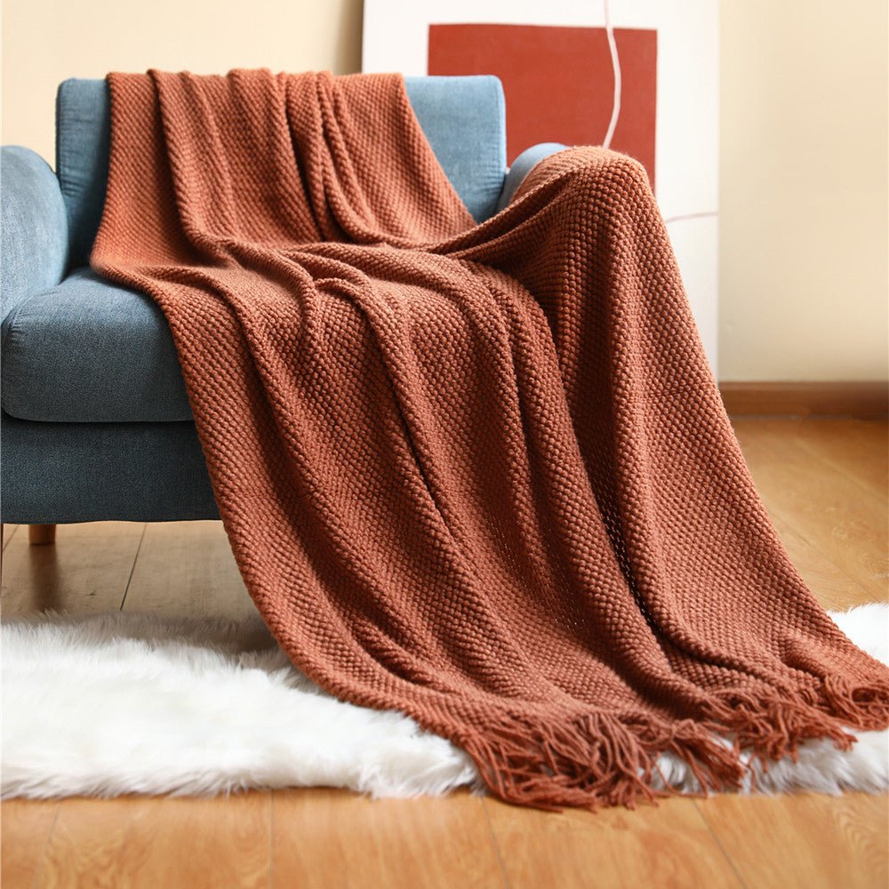 Nordic Knitted Throw Blanket – Soft & Cozy Decorative Blanket